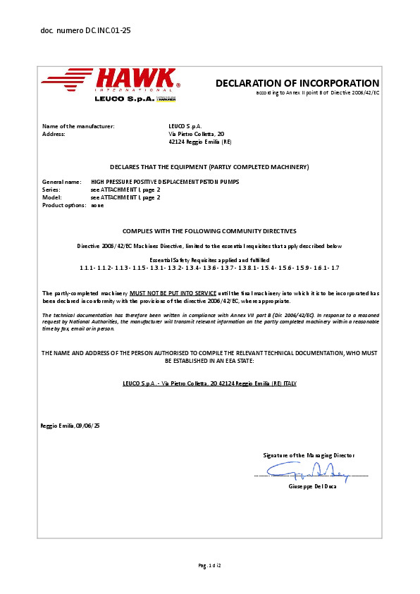 Dich Incorporazione Pompe Basic EN