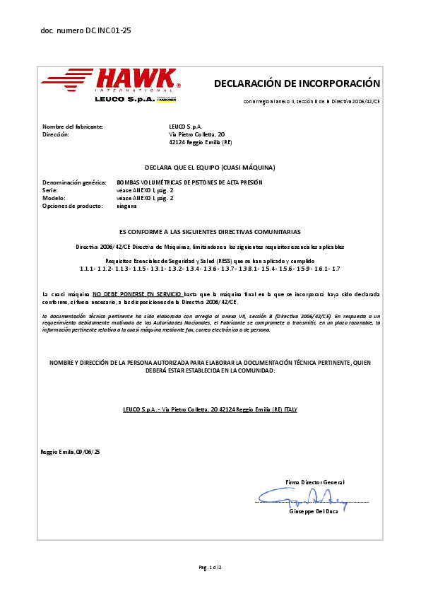 Dich Incorporazione Pompe Basic ES