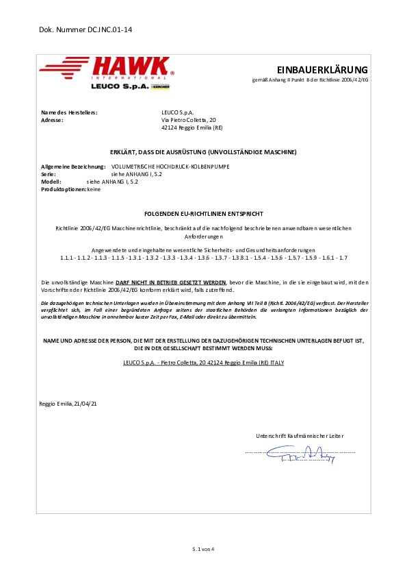 Dich Incorporazione Pompe DE