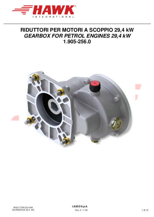 Gearbox Riduttori 29 kW Rev 0 11 24
