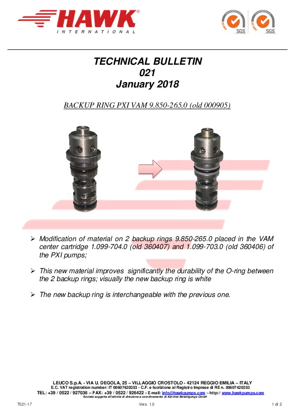 Leuco technical bulletin 021 Nuovo antiestrusore VAM PX