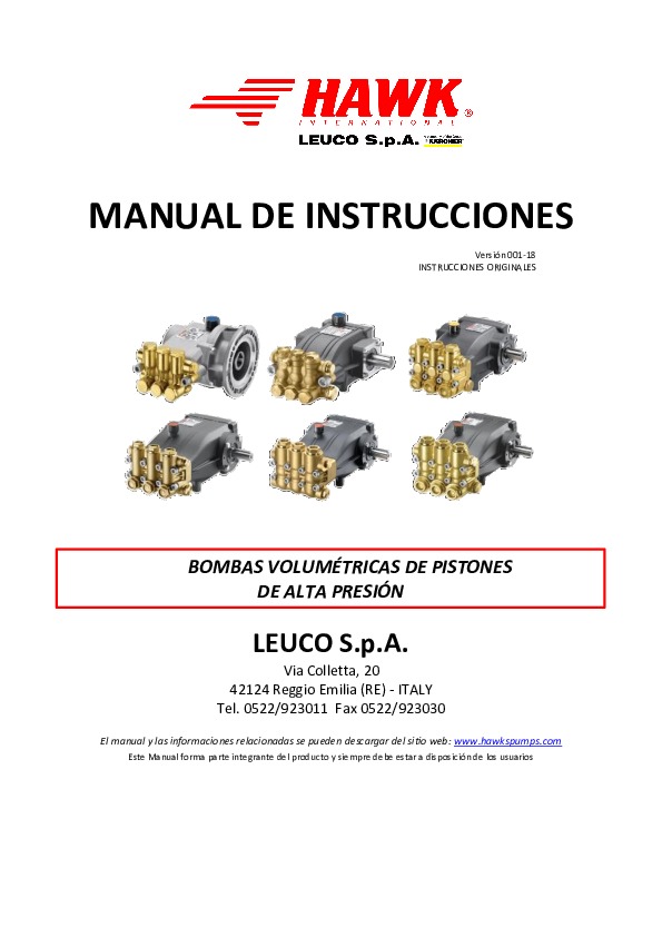 Manuale di istruzioni 001 18 ES
