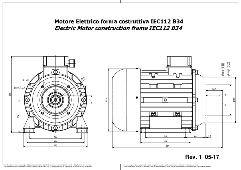 Motori IEC H112 B3 B14 Rev 1