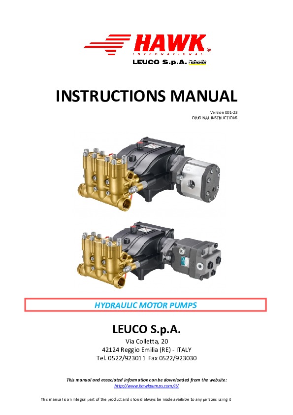 hydraulic motopumps manual